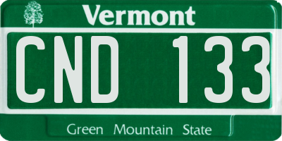 VT license plate CND133