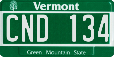 VT license plate CND134