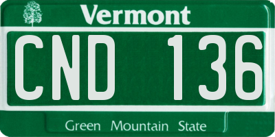 VT license plate CND136