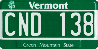 VT license plate CND138