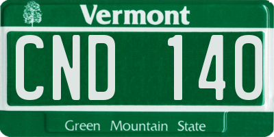 VT license plate CND140