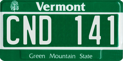 VT license plate CND141