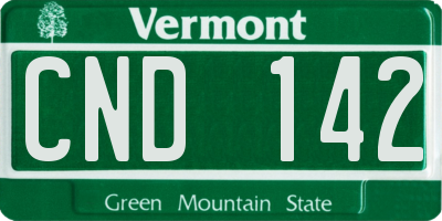 VT license plate CND142