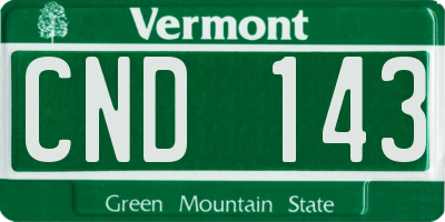 VT license plate CND143