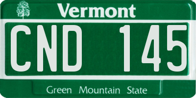 VT license plate CND145