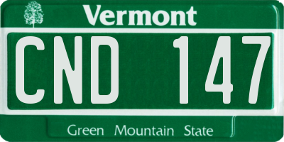 VT license plate CND147