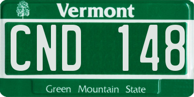 VT license plate CND148