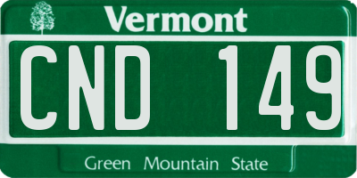 VT license plate CND149