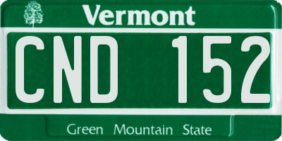 VT license plate CND152