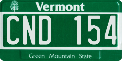 VT license plate CND154