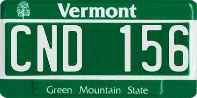 VT license plate CND156