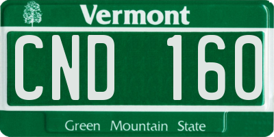 VT license plate CND160