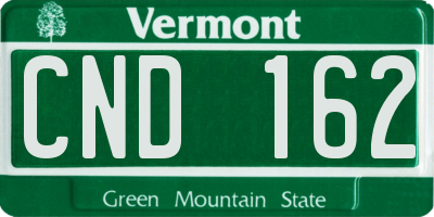 VT license plate CND162