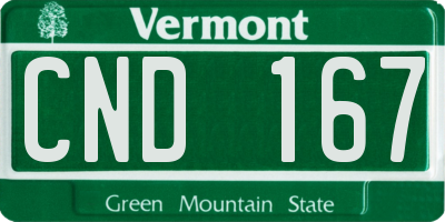 VT license plate CND167