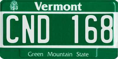 VT license plate CND168