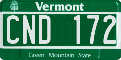 VT license plate CND172