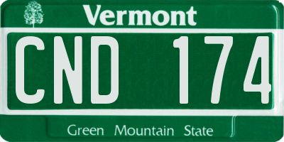 VT license plate CND174