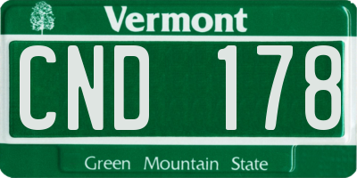 VT license plate CND178