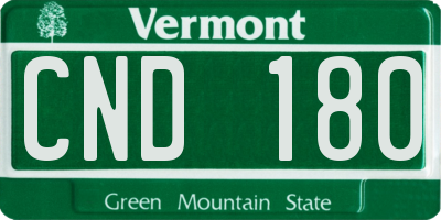 VT license plate CND180
