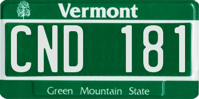 VT license plate CND181
