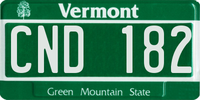VT license plate CND182