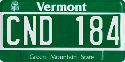 VT license plate CND184