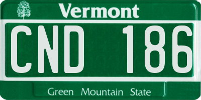 VT license plate CND186