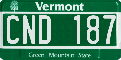 VT license plate CND187