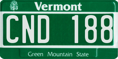 VT license plate CND188