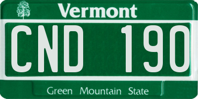 VT license plate CND190