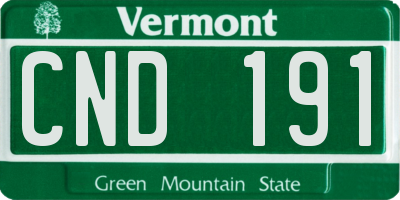 VT license plate CND191