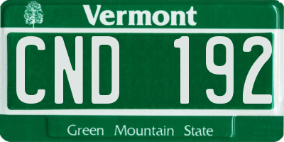 VT license plate CND192