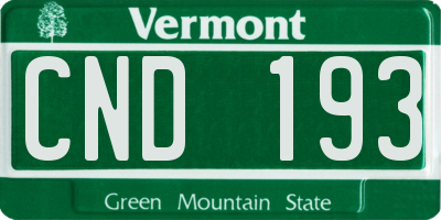 VT license plate CND193