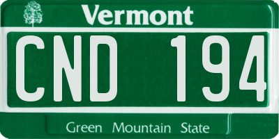 VT license plate CND194