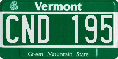 VT license plate CND195
