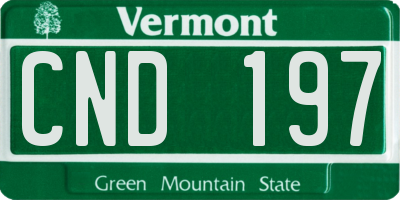 VT license plate CND197