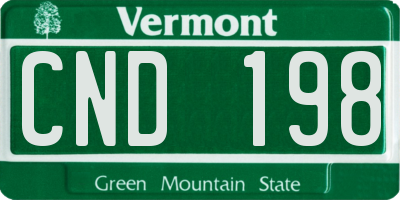 VT license plate CND198