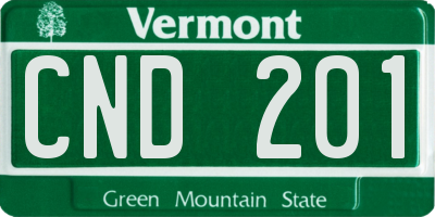 VT license plate CND201