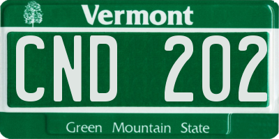 VT license plate CND202