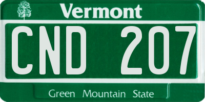 VT license plate CND207
