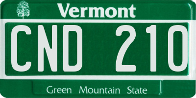 VT license plate CND210