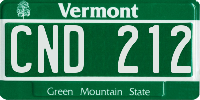 VT license plate CND212