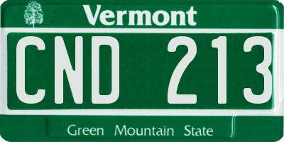 VT license plate CND213