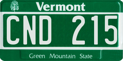 VT license plate CND215