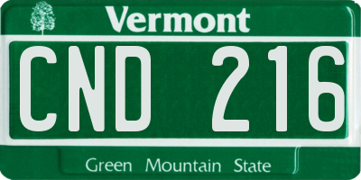 VT license plate CND216