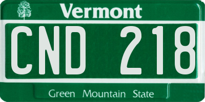 VT license plate CND218