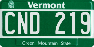 VT license plate CND219