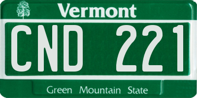 VT license plate CND221