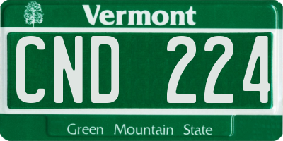 VT license plate CND224