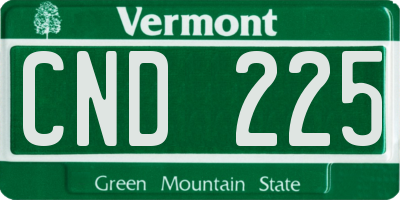 VT license plate CND225